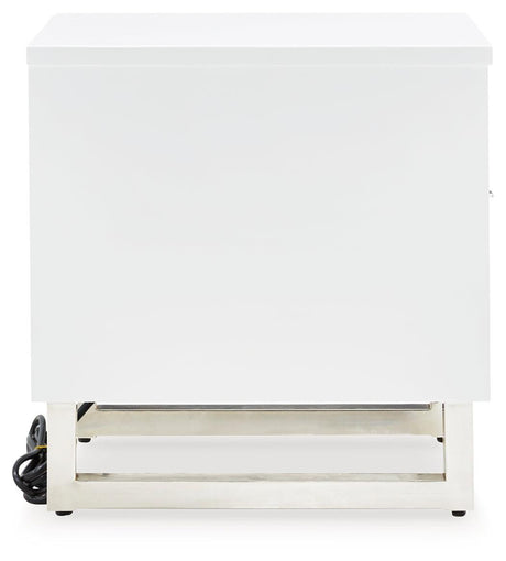 Gardoni White/black Chairside End Table - Ella Furniture