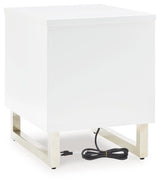 Gardoni White/black Chairside End Table - Ella Furniture