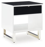 Gardoni White/black End Table - Ella Furniture