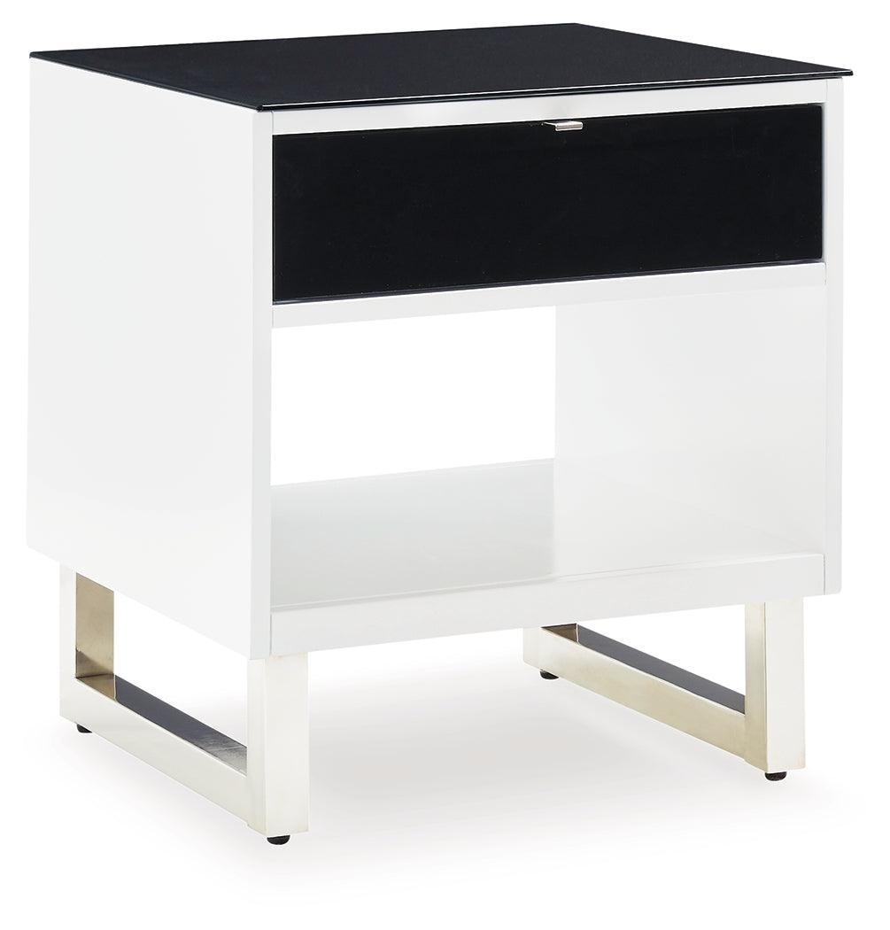 Gardoni White/black End Table - Ella Furniture