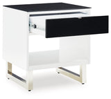 Gardoni White/black End Table - Ella Furniture