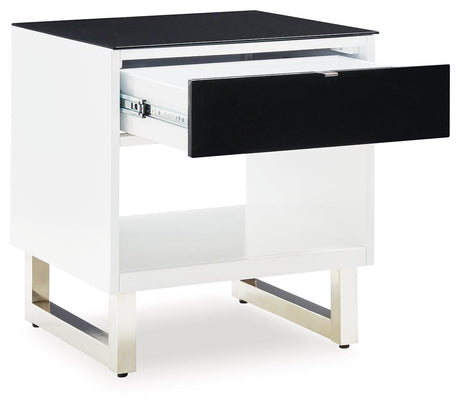 Gardoni White/black End Table - Ella Furniture