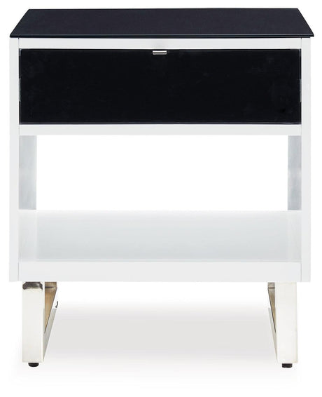 Gardoni White/black End Table - Ella Furniture