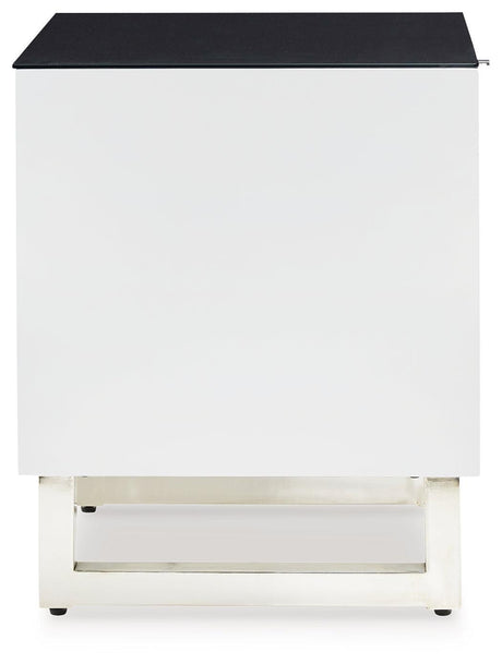 Gardoni White/black End Table - Ella Furniture