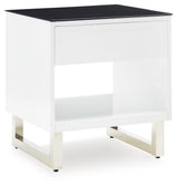 Gardoni White/black End Table - Ella Furniture