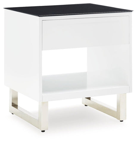 Gardoni White/black End Table - Ella Furniture