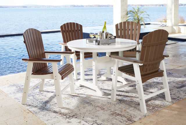 Genesis Brown/white Bay Outdoor Dining Table And 4 Chairs - Ella Furniture