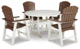 Genesis Brown/white Bay Outdoor Dining Table And 4 Chairs - Ella Furniture