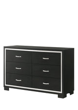 Gennro Black Modern Contemporary Solid Wood 5-Drawers Chest - Ella Furniture