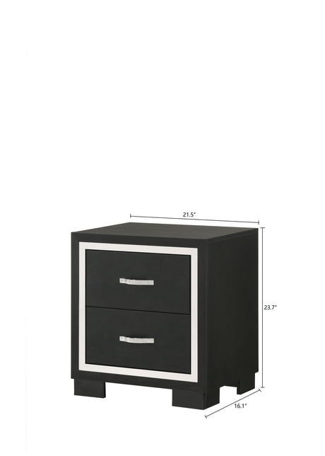 Gennro Black Modern Contemporary Solid Wood 6-Drawers Dresser - Ella Furniture