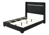 Gennro Black Modern Contemporary Solid Wood Velvet Upholstered King Bed - Ella Furniture