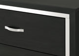 Gennro Black Modern Contemporary Solid Wood Velvet Upholstered King Bed - Ella Furniture