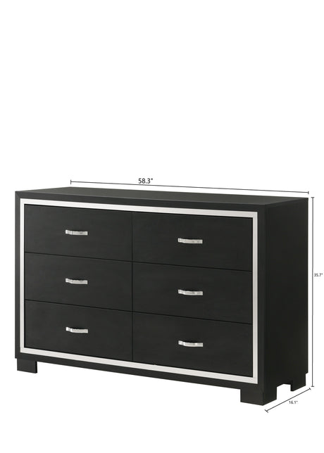 Gennro Black Modern Contemporary Solid Wood Velvet Upholstered King Bed - Ella Furniture