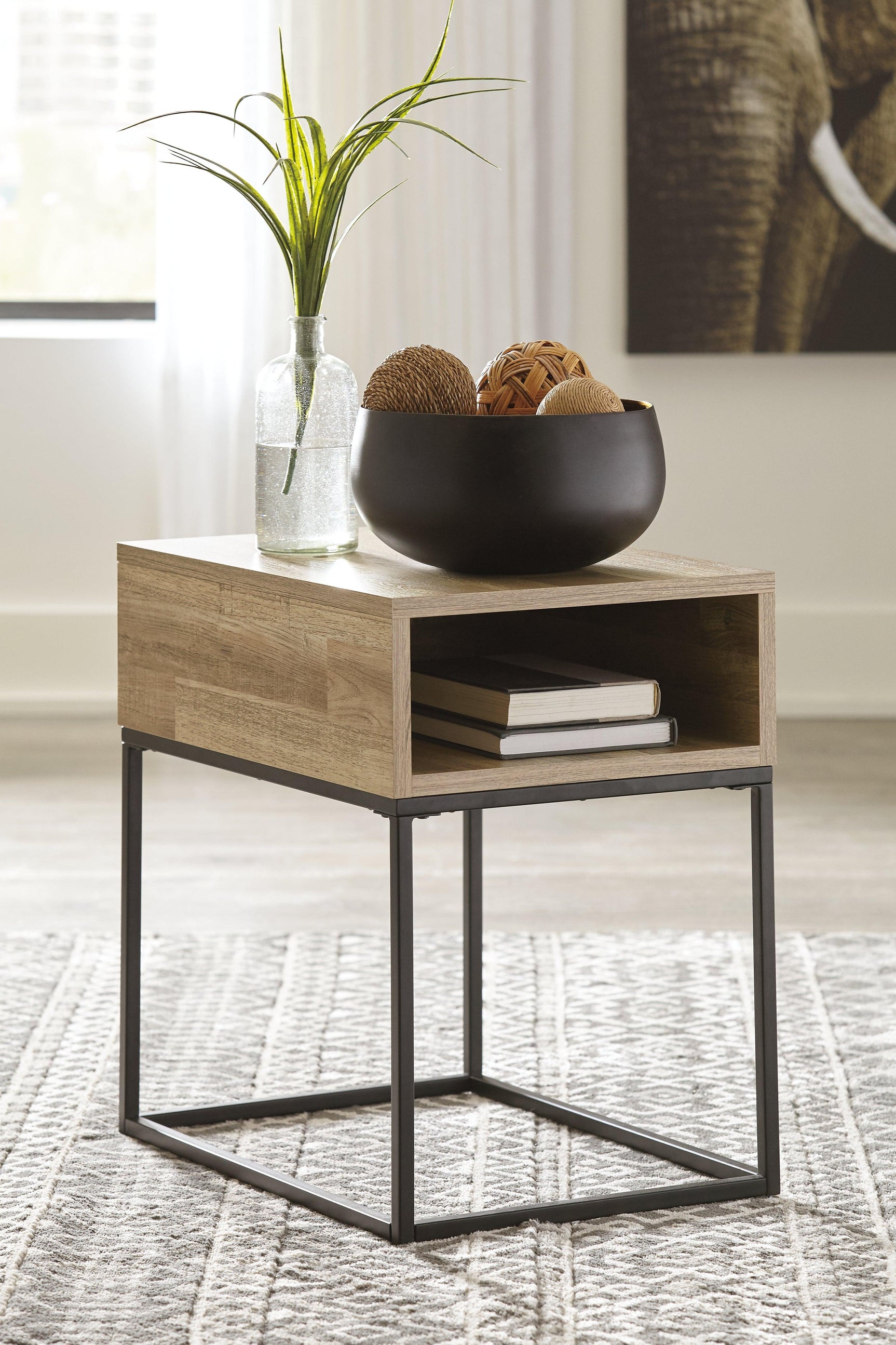 Gerdanet Natural Coffee Table With 1 End Table - Ella Furniture