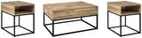 Gerdanet Natural Coffee Table With 2 End Tables - Ella Furniture