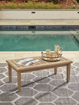 Gerianne Grayish Brown Outdoor Coffee Table With 2 End Tables - Ella Furniture