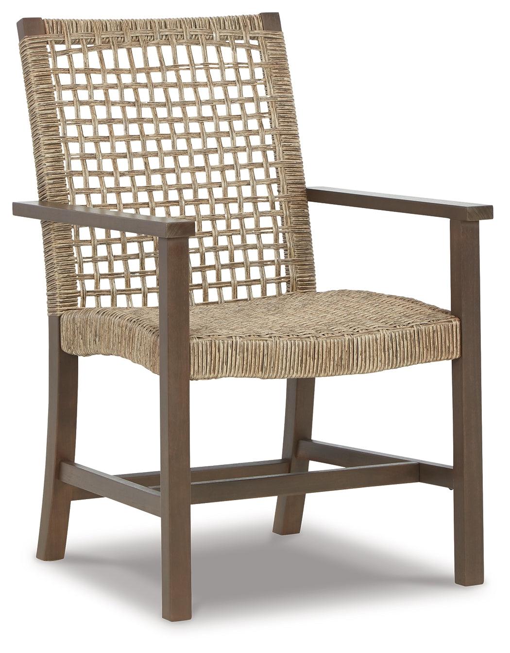 Germalia Brown Outdoor Dining Table And 2 Chairs - Ella Furniture