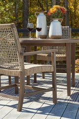 Germalia Brown Outdoor Dining Table And 2 Chairs - Ella Furniture
