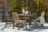 Germalia Brown Outdoor Dining Table And 4 Chairs - Ella Furniture