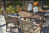 Germalia Brown Outdoor Dining Table And 4 Chairs - Ella Furniture