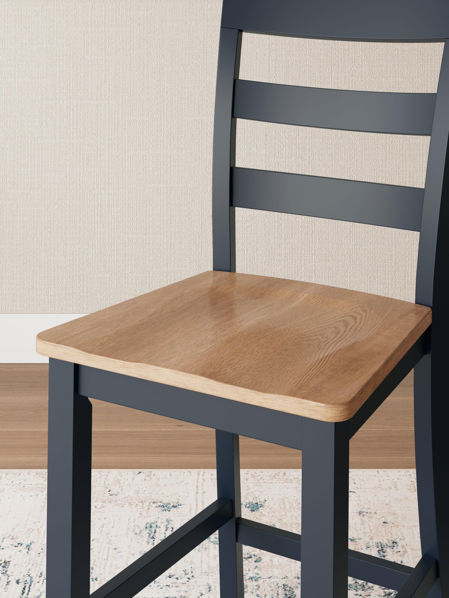 Gesthaven Natural/Blue Counter Height Barstool - Ella Furniture