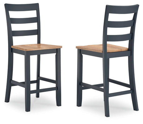Gesthaven Natural/Blue Counter Height Barstool - Ella Furniture