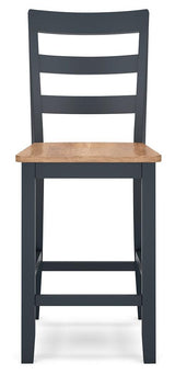 Gesthaven Natural/Blue Counter Height Barstool - Ella Furniture