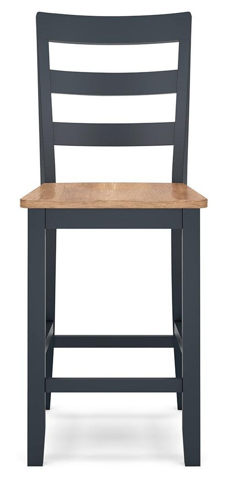 Gesthaven Natural/Blue Counter Height Barstool - Ella Furniture