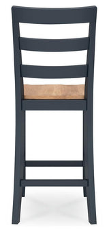 Gesthaven Natural/Blue Counter Height Barstool - Ella Furniture