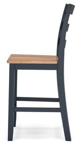 Gesthaven Natural/Blue Counter Height Barstool - Ella Furniture