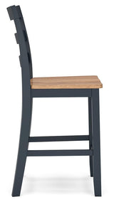Gesthaven Natural/Blue Counter Height Barstool - Ella Furniture