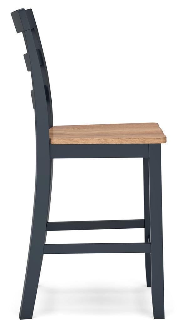 Gesthaven Natural/Blue Counter Height Barstool - Ella Furniture