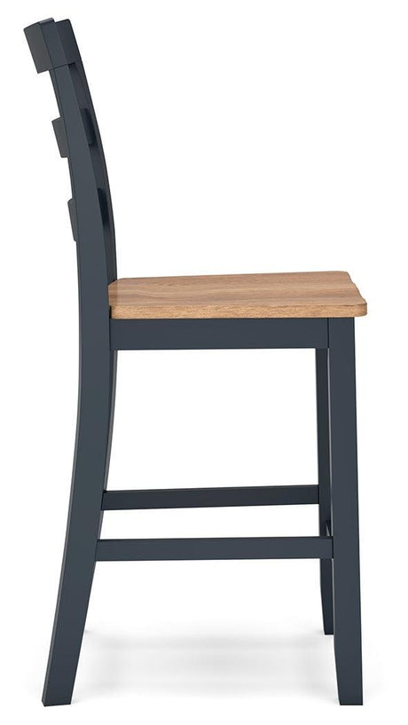 Gesthaven Natural/Blue Counter Height Barstool - Ella Furniture