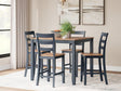 Gesthaven Natural/Blue Counter Height Dining Table and 4 Barstools (Set of 5) - Ella Furniture