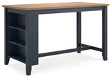 Gesthaven Natural/Blue Counter Height Dining Table - Ella Furniture
