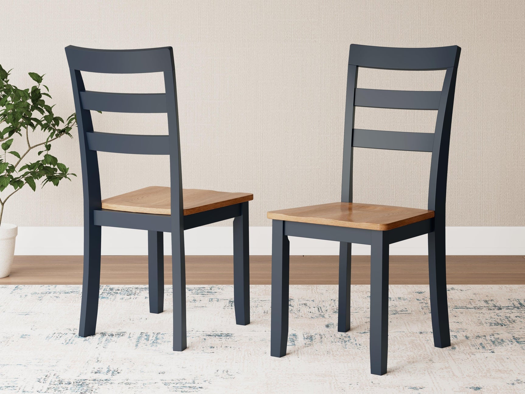 Gesthaven Natural/Blue Dining Chair - Ella Furniture
