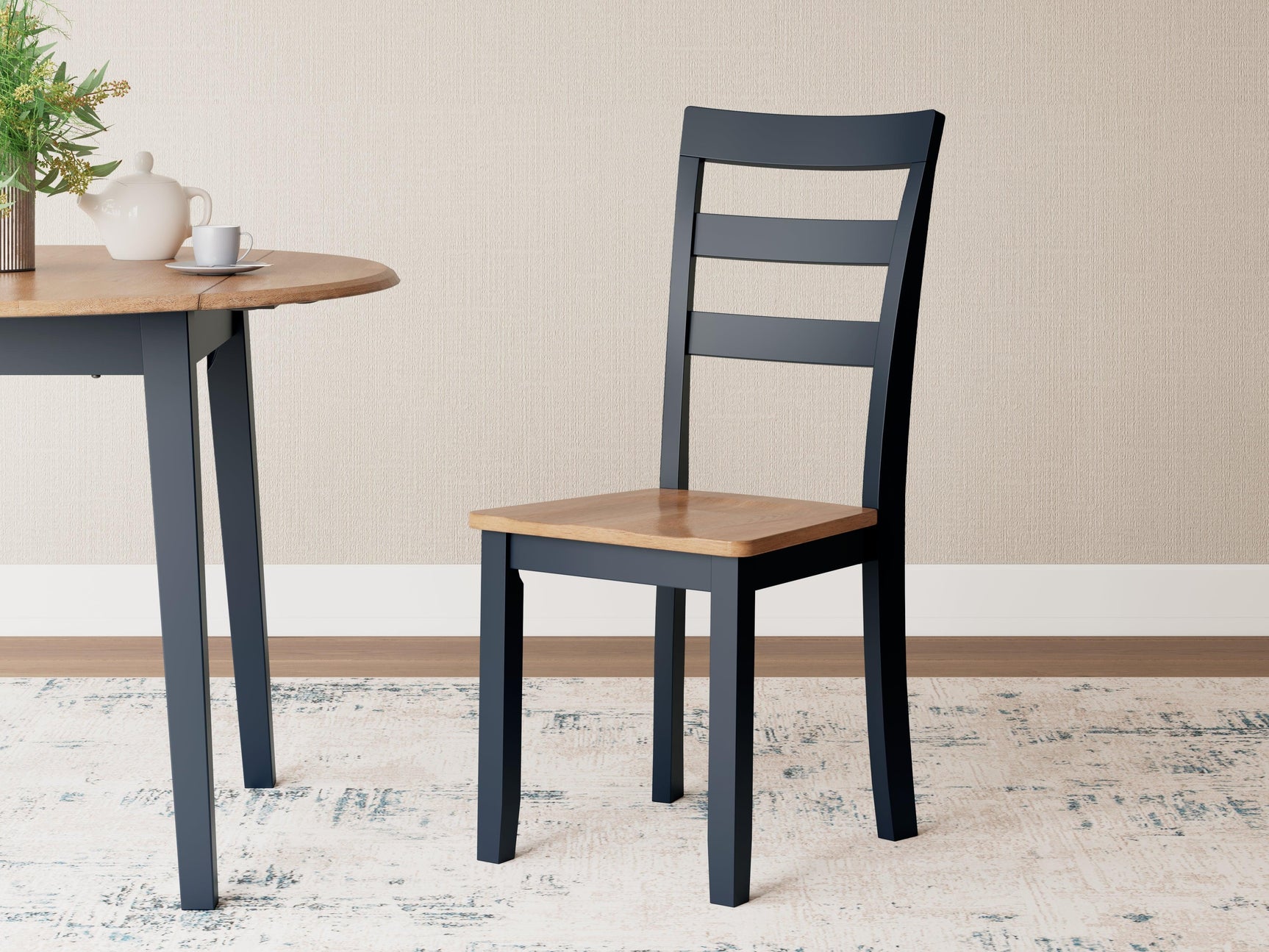 Gesthaven Natural/Blue Dining Chair - Ella Furniture