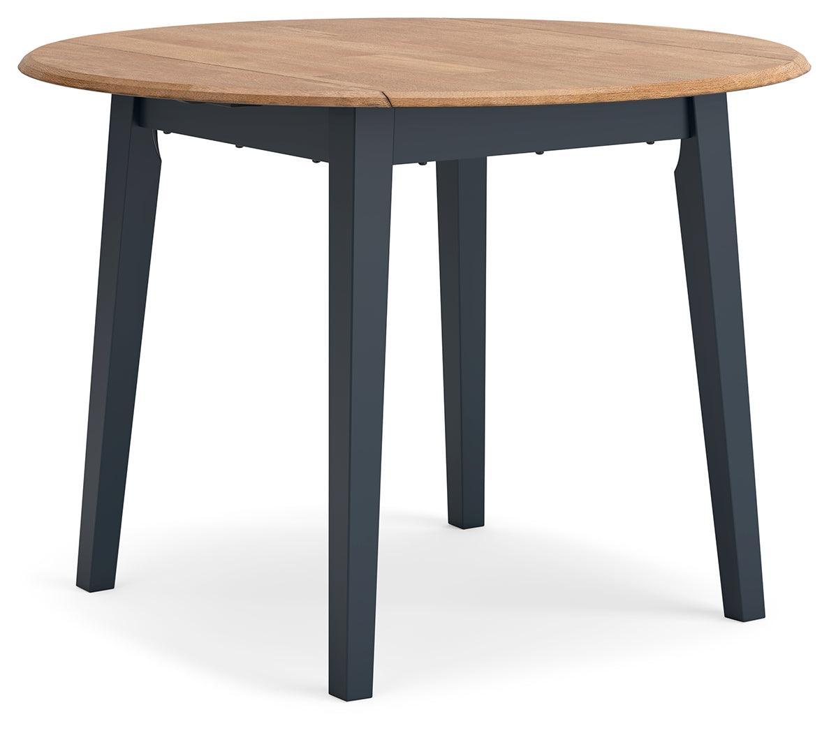Gesthaven Natural/Blue Dining Drop Leaf Table - Ella Furniture