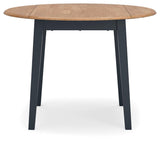 Gesthaven Natural/Blue Dining Drop Leaf Table - Ella Furniture