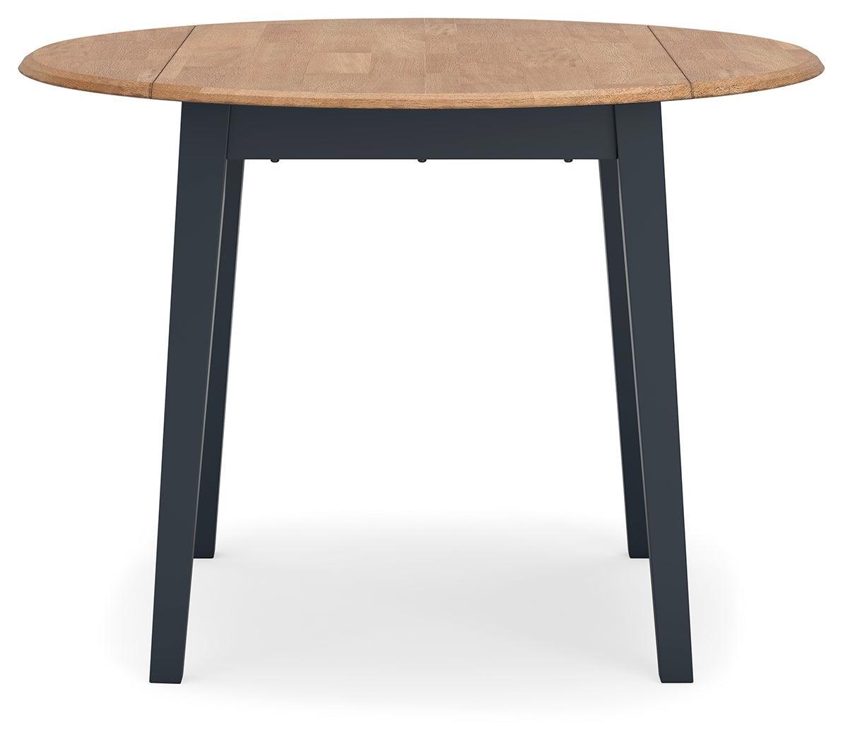 Gesthaven Natural/Blue Dining Drop Leaf Table - Ella Furniture