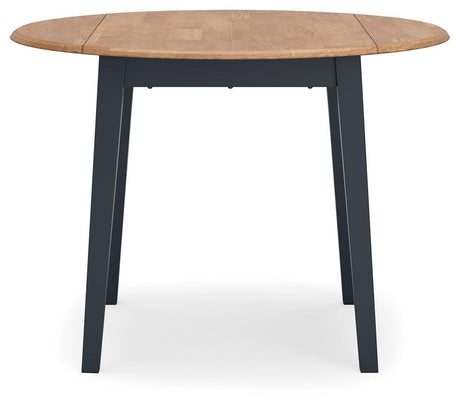 Gesthaven Natural/Blue Dining Drop Leaf Table - Ella Furniture