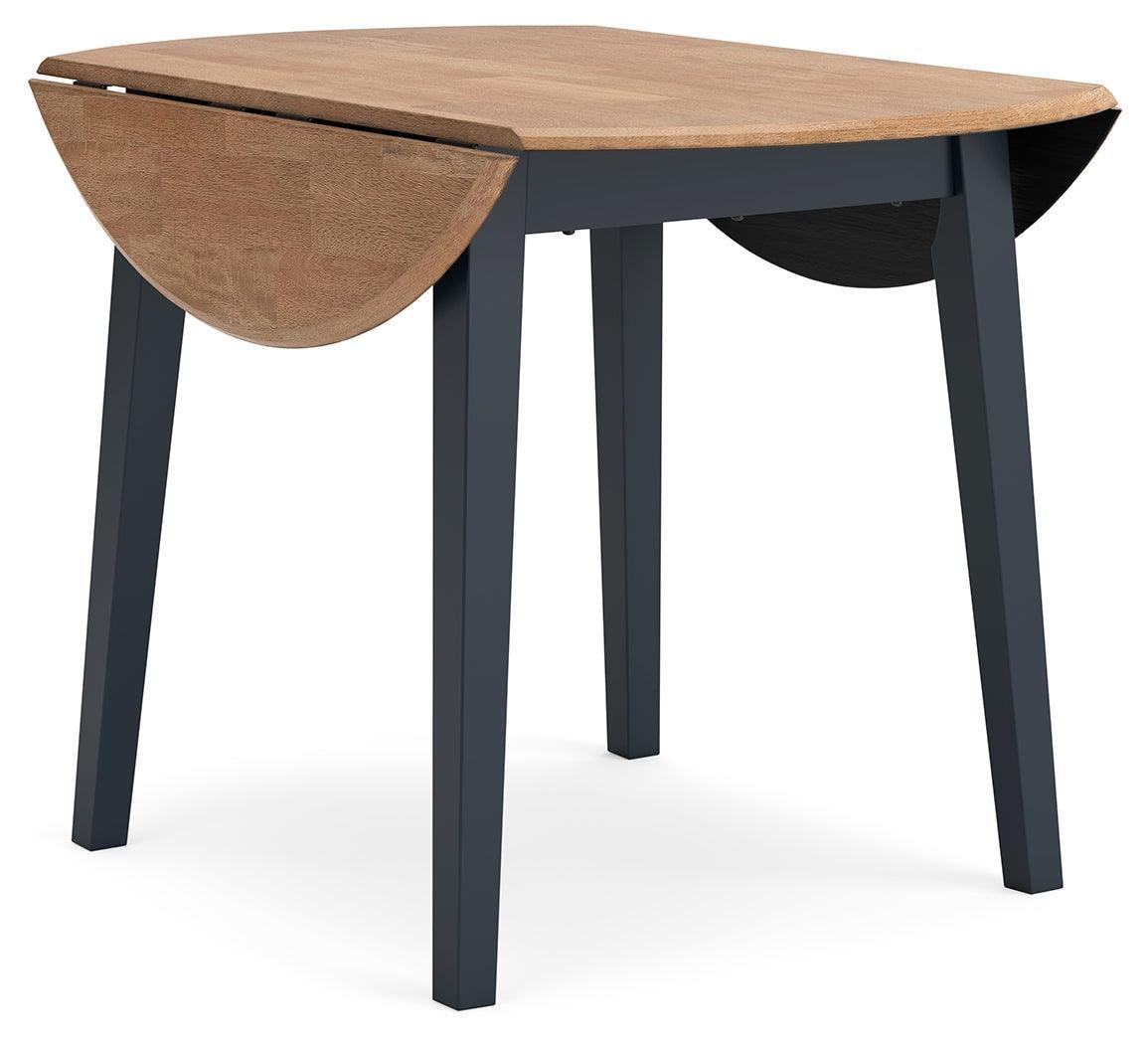 Gesthaven Natural/Blue Dining Drop Leaf Table - Ella Furniture