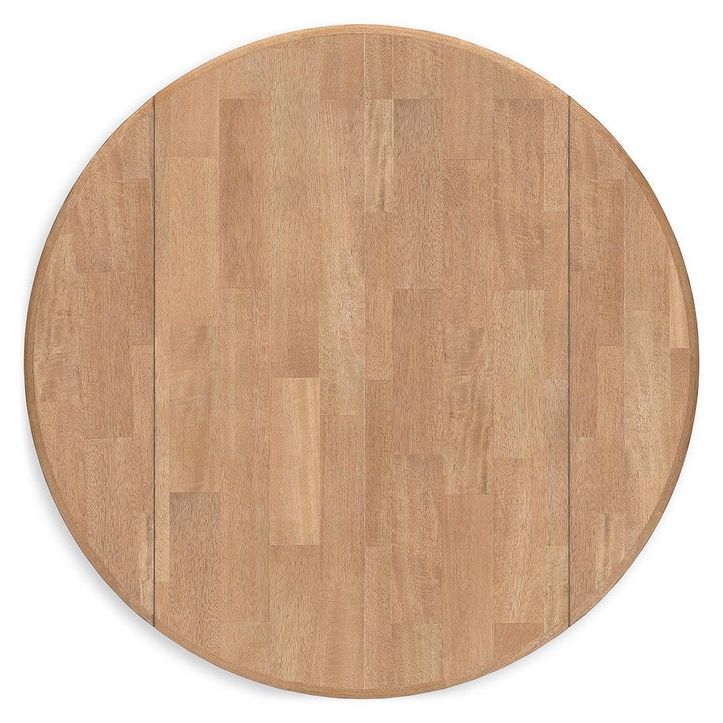 Gesthaven Natural/Blue Dining Drop Leaf Table - Ella Furniture