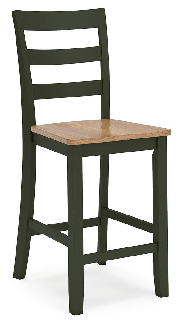 Gesthaven Natural/Green Counter Height Barstool - Ella Furniture