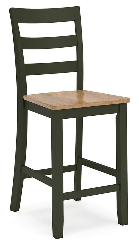 Gesthaven Natural/Green Counter Height Barstool - Ella Furniture