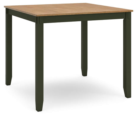 Gesthaven Natural/Green Counter Height Dining Table and 4 Barstools (Set of 5) - Ella Furniture
