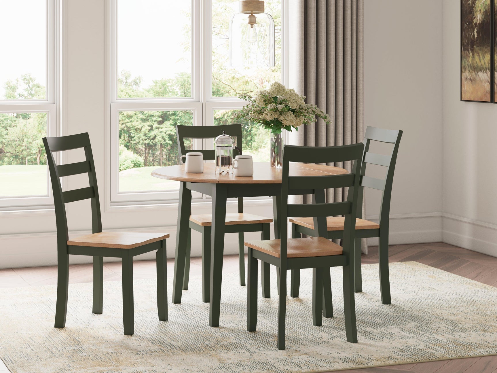Gesthaven Natural/Green Dining Chair - Ella Furniture