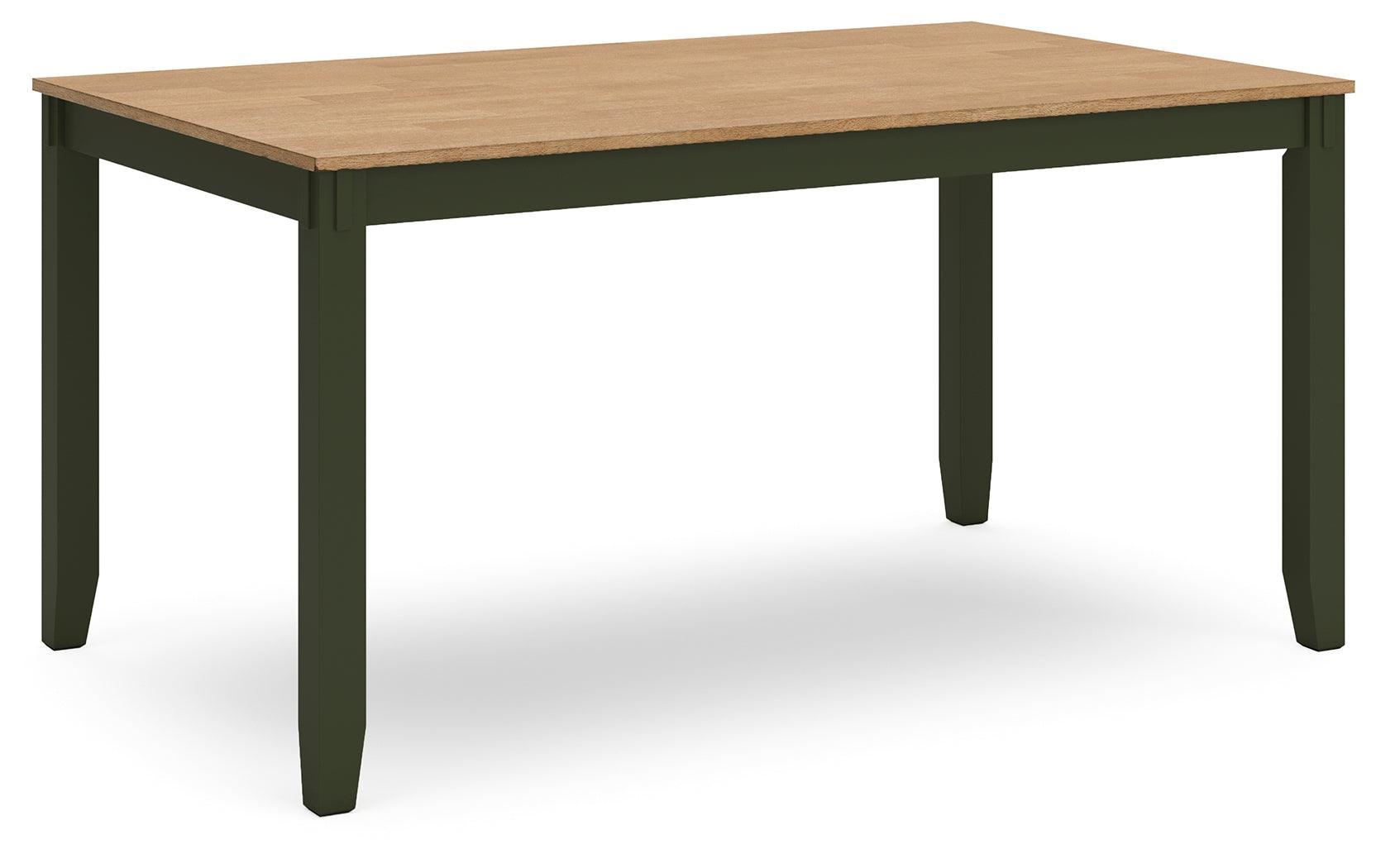 Gesthaven Natural/Green Dining Table with 4 Chairs and Bench (Set of 6) - Ella Furniture