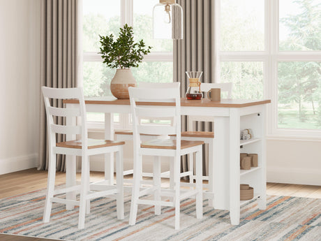 Gesthaven Natural/White Counter Height Barstool - Ella Furniture