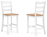 Gesthaven Natural/White Counter Height Barstool - Ella Furniture